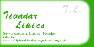 tivadar lipics business card